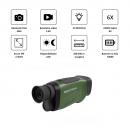 Monocular Digital cu Night Vision, pentru vanatoare, 2.5K @30 fps, zoom digital 8X, zoom optic 6x, ecran LCD 2 inch, acumulator 18650 mAh, verde