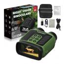 Binoclu Digital Profesional cu Night Vision, pentru vanatoare, 4K, zoom digital 8X, zoom optic 10x, ecran LCD 3 inch 640 x 360, rezolutie foto 48 Mpx, acumulator 5000 mAh, verde