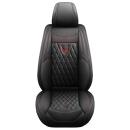 Set huse scaune auto, universale, editie de lux, material piele ecologica, scaune fata, spate, tetiere, volan, perna lombara, perna cap, culoare negru cu rosu, 16 piese