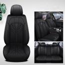 Set huse scaune auto, universale, material piele ecologica, editie de lux, scaune fata, spate, tetiere, volan, perna lombara, perna pentru cap, culoare negru, 16 piese