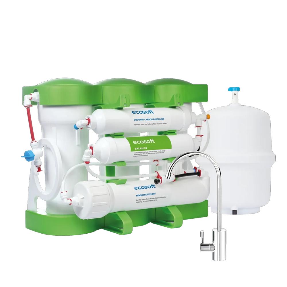Filtru de osmoza inversa Ecosoft PURE Balance - 6 Stadii, 75 GPD, Remineralizare cu Calciu si Magneziu, Eficienta Ridicata