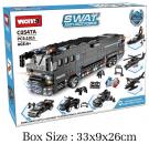 Set de constructie lego Woma® – SWAT 6 in 1, 1.011 Piese, Autobuz SWAT, Politie, Vehicule de Interventie 