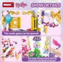 Set de constructie tip Lego Woma® - 1460 Piese, Zana Pamantului - Castel Fermecat si Caleasca cu cai