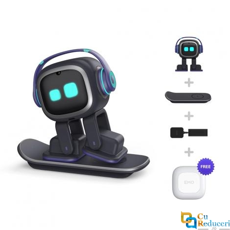 EMO – Robot de companie AI pentru birou, cu peste 1000 de expresii si miscari, recunoastere vocala si faciala, muzica, jocuri, dans, lumini inteligente si control IoT