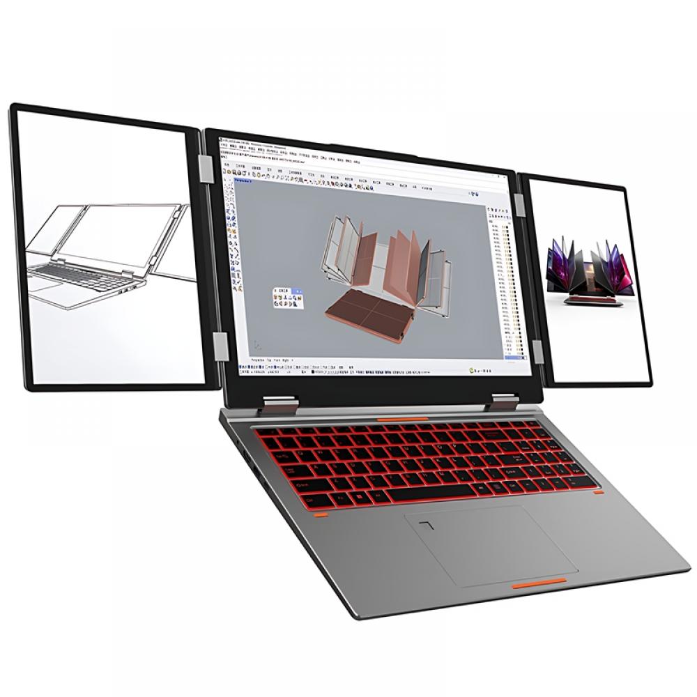 Laptop MAX16 cu 3 ecrane (16 inch+10.5 inch+10.5 inch), DDR4 - 32Gb, SSD 1T, Procesor Intel® Core™ i7 - 1270P cu 14 nuclee, 20 threads, 24M Cache, Frecventa max. 4.70 GHz - imagine 2