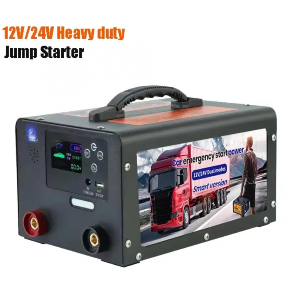 Acumulator extern pornire auto/Jump Starter pentru masina sau camion, 12 si 24 V, curent pornire 12V/24V 3000A, curent maxim 12V/24V 6000A, capacitate 112000 mAh - imagine 2