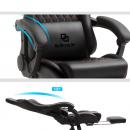 Scaun ergonomic premium de birou sau gaming, Blirowin®,  suport lombar reglabil cu masaj, spuma cu memorie, sezut cu revenire rapida, suport picioare extensibil, piele PU, negru