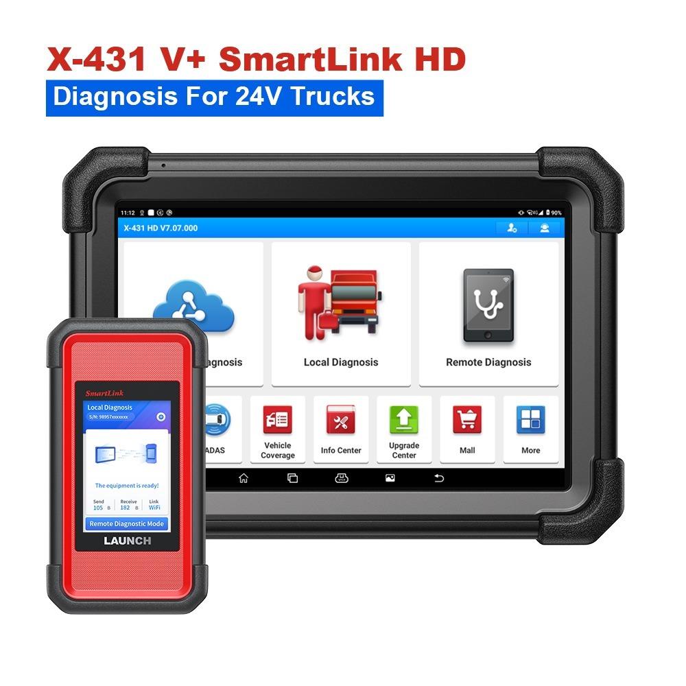 Tester Profesional Launch X431 V+ HD SmartLink C 2.0 set complet pentru camioane, autobuze si autocare, Android 10.0, 4GB RAM, 64GB stocare, display 10 inch, baterie 6300 mAh, 1 ani actualizare gratuita - imagine 4