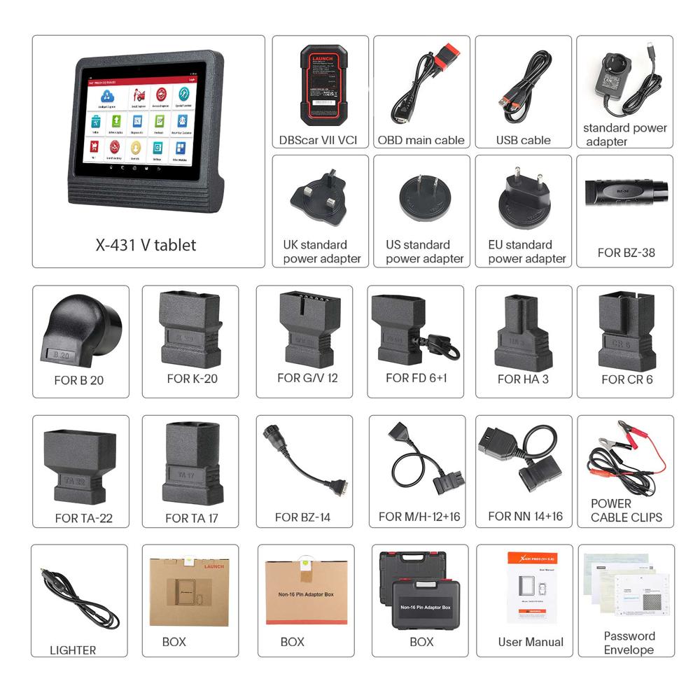 Tester Profesional Launch X431 PRO3 (V+ 5.0) cu Non-16 Pin Adaptor Box, 37+ Functii Speciale, Codare ECU, Android 10.0, 4GB RAM, 64GB stocare, display 10.1 inch, baterie 6300 mAh, 2 ani actualizare gratuita - imagine 5
