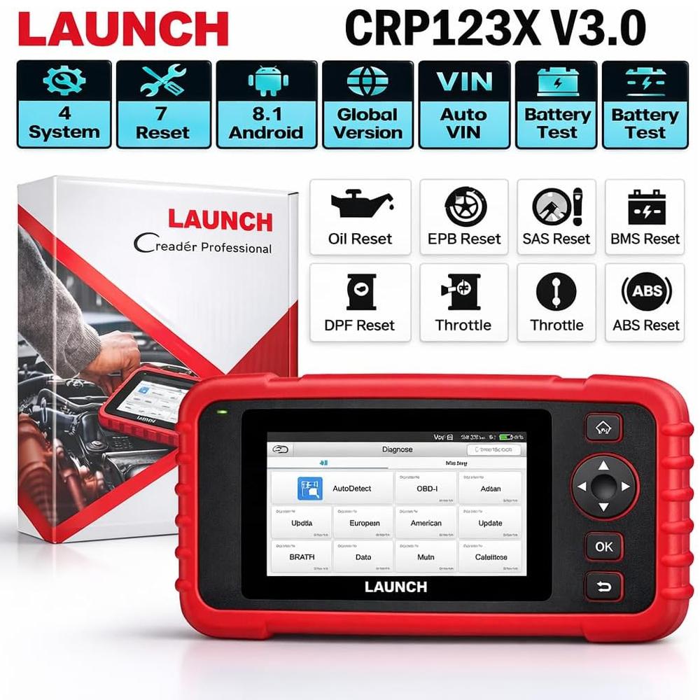 Tester Auto Profesional, Launch CRP123X V3.0, OBD2, EOBD Display 5 inch, Android 8.1, 2GB RAM + 32GB Stocare, baterie 6100 mAh, actualizare gratuita pe viata - imagine 3