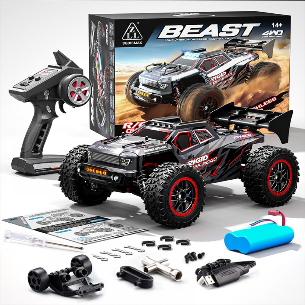 Masina cu telecomanda RC ZLL SG316 MAX, 1:16, Brushless 4x4 Off-Road, viteza maxima 80 km/h, Suspensie Independenta, LED, Telecomanda 2.4 GHz, Baterie Inclusa, Autonomie 40 min - imagine 5