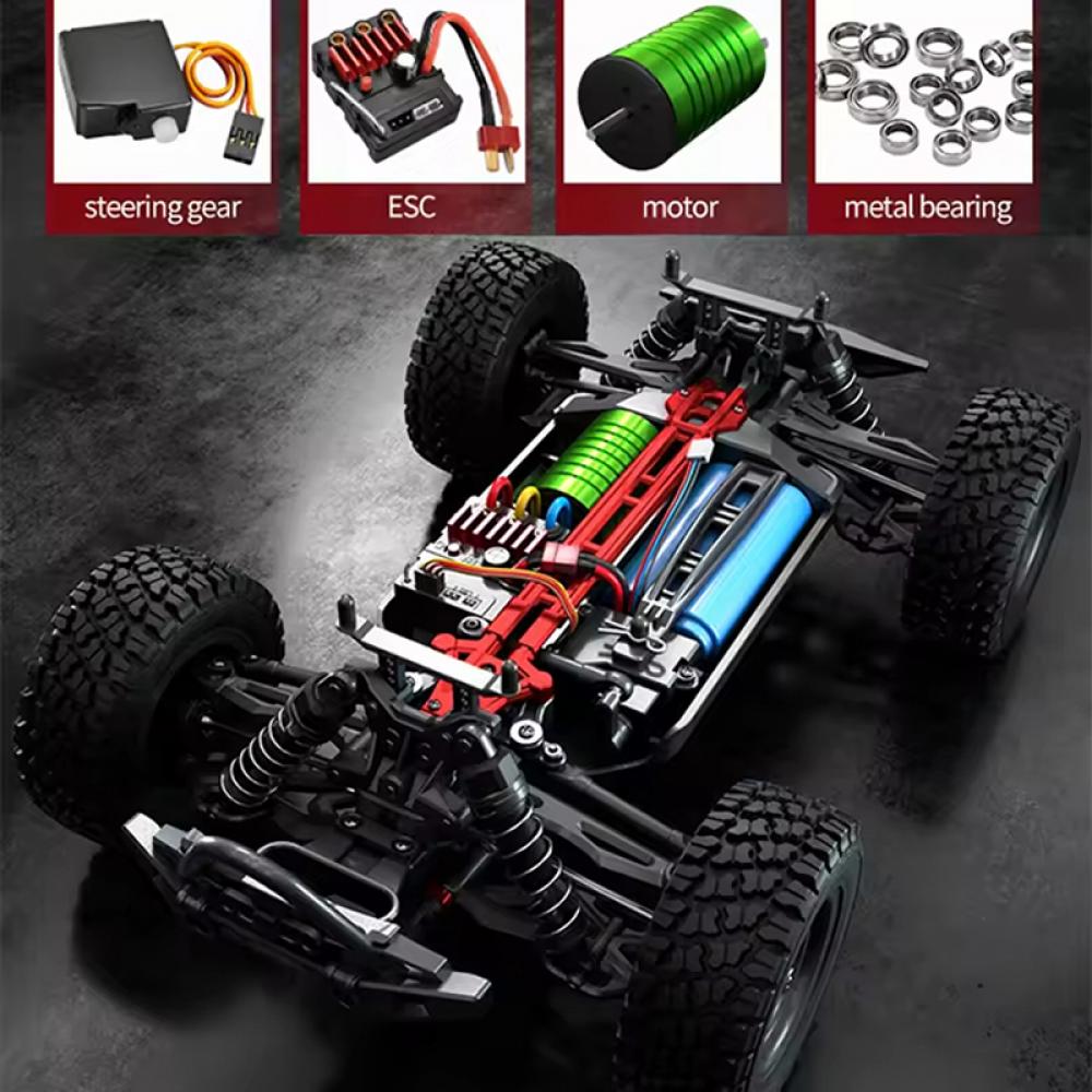 Masina cu Telecomanda, SCY 16103 PRO, 4x4, Motor Brushless, Viteza 70 km/h, Lumini LED, 2.4GHz, Off-Road, 1:16, Baterie 7.4V 1500mAh, Autonomie 18 min, Culoare albastru - imagine 3