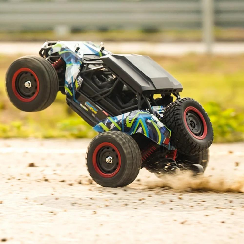 Masina cu Telecomanda off road, SCY 16106PRO, 4x4, Motor Brushless, Viteza 70 km/h, Lumini LED, 2.4GHz, Off-Road, 1:16, Baterie 7.4V 1500mAh, Autonomie 18 min, Culoare albastru - imagine 2