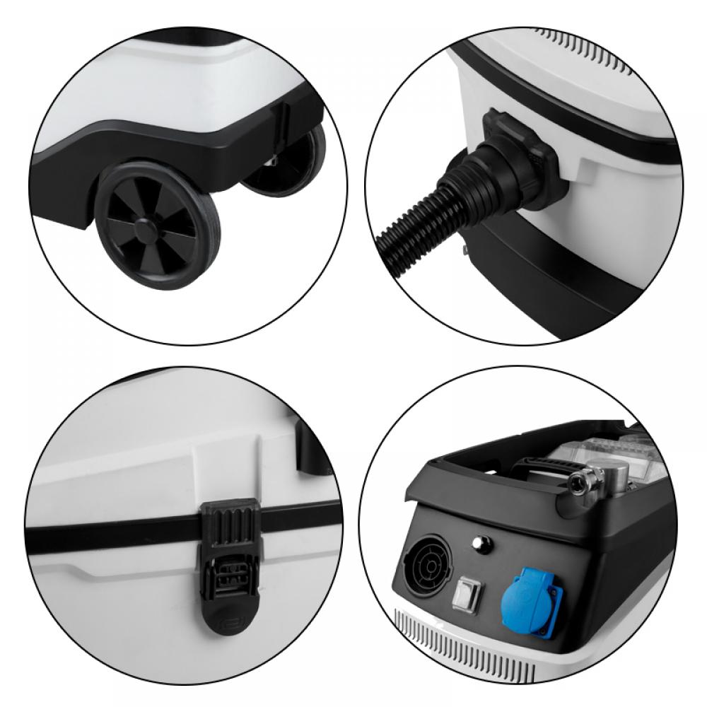 Aspirator industrial puternic si compact Blirowin JN501, cu un rezervor de 30 L, conceput pentru aspirare umeda si uscata clasa M, puterea motorului 1600 W, cu filtru HEPA F9 - imagine 4