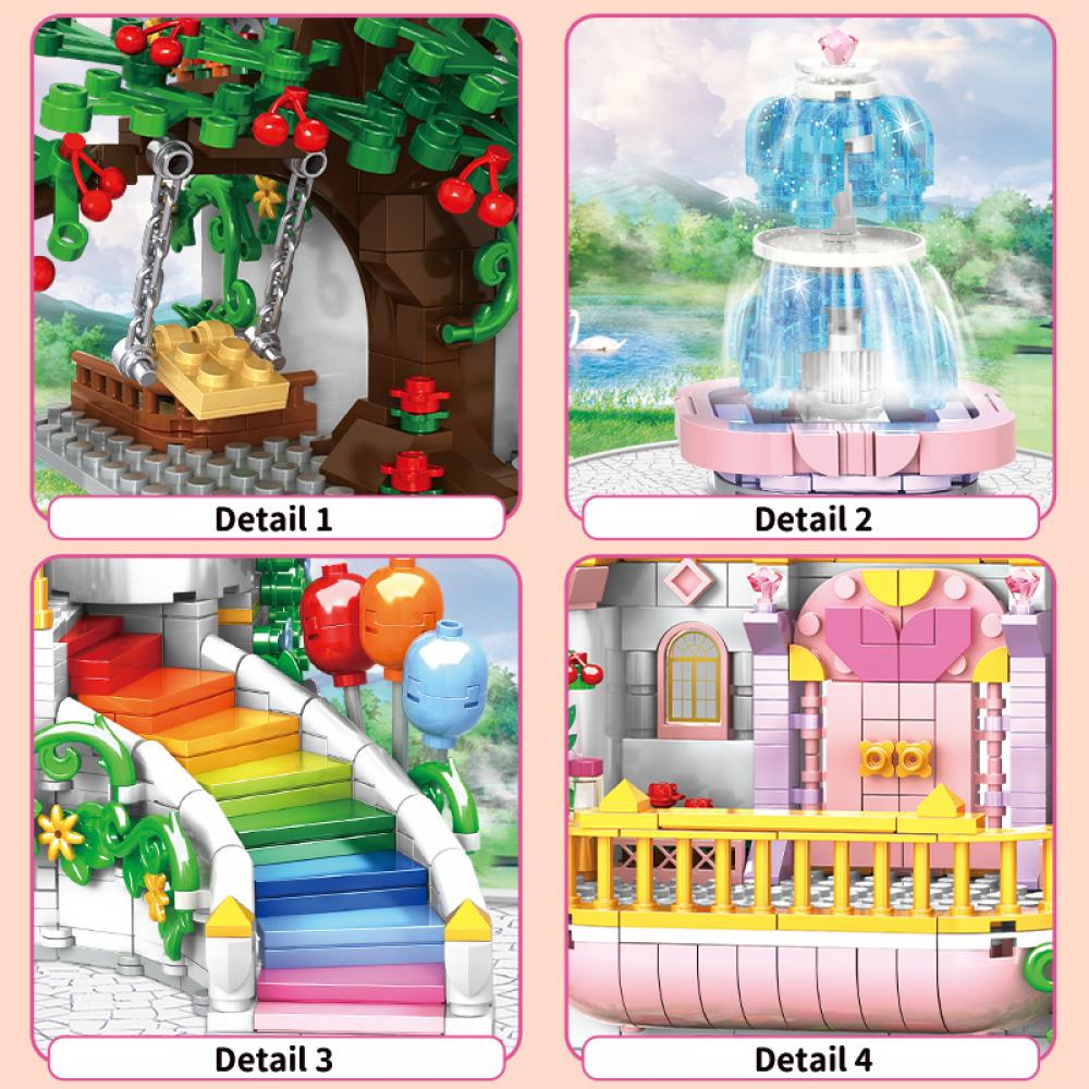 Set constructie tip Lego Woma® C0243 - 1614 piese, Castelul Windsor din Tara Zanelor, set creativ pentru copii - imagine 4