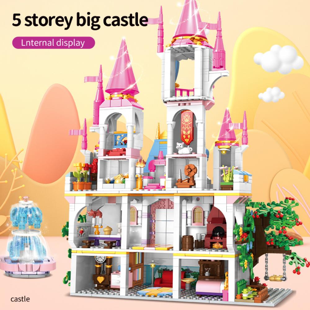 Set constructie tip Lego Woma® C0243 - 1614 piese, Castelul Windsor din Tara Zanelor, set creativ pentru copii - imagine 5