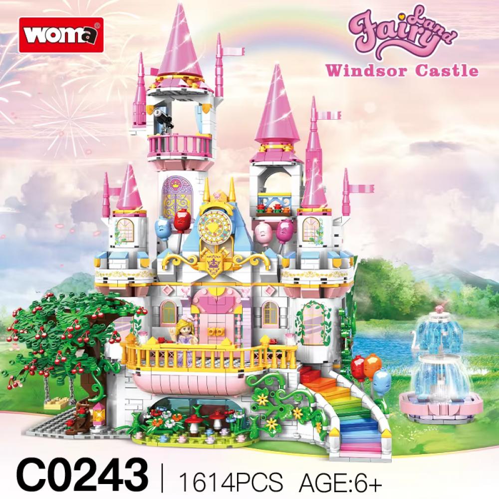 Set constructie tip Lego Woma® C0243 - 1614 piese, Castelul Windsor din Tara Zanelor, set creativ pentru copii - imagine 2