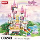 Set constructie tip Lego Woma® C0243 - 1614 piese, Castelul Windsor din Tara Zanelor, set creativ pentru copii
