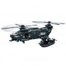Set de constructie tip Lego Woma® C0550A – 1251 piese, Elicopter SWAT Hawk + Barca, EC-SWAT Transport Aerian Marfa