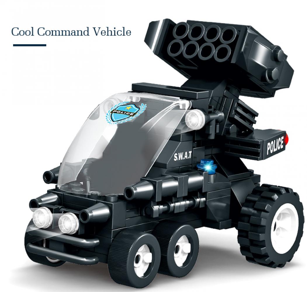 Set de constructie tip Lego Woma® EC-SWAT Defender - 1413 Piese, Vehicul de Comanda Operational, Camion SWAT - imagine 5