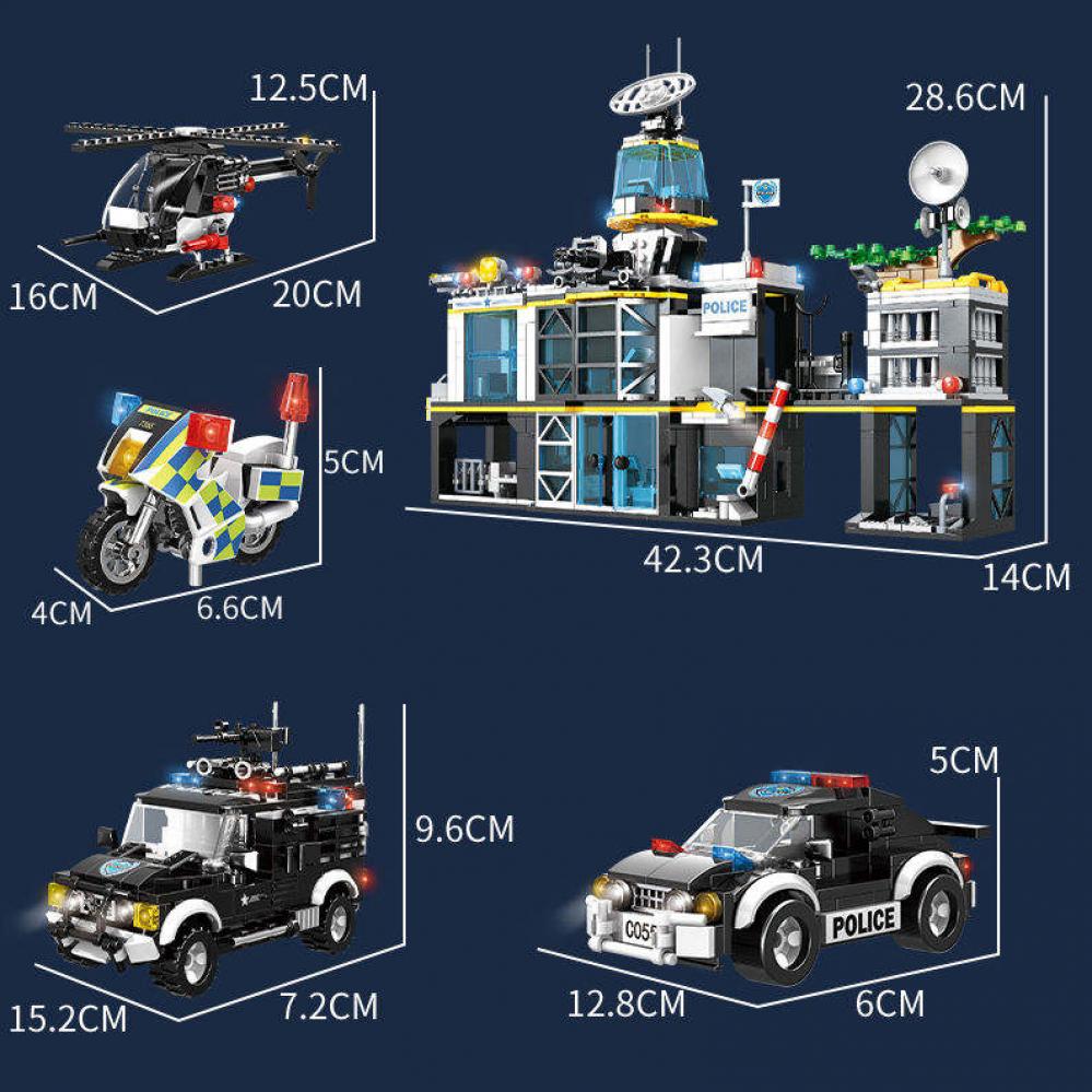 Set de constructie tip Lego Woma® C0555A - 1261 Piese, Sectie de Politie si Vehicule de Politie - imagine 3