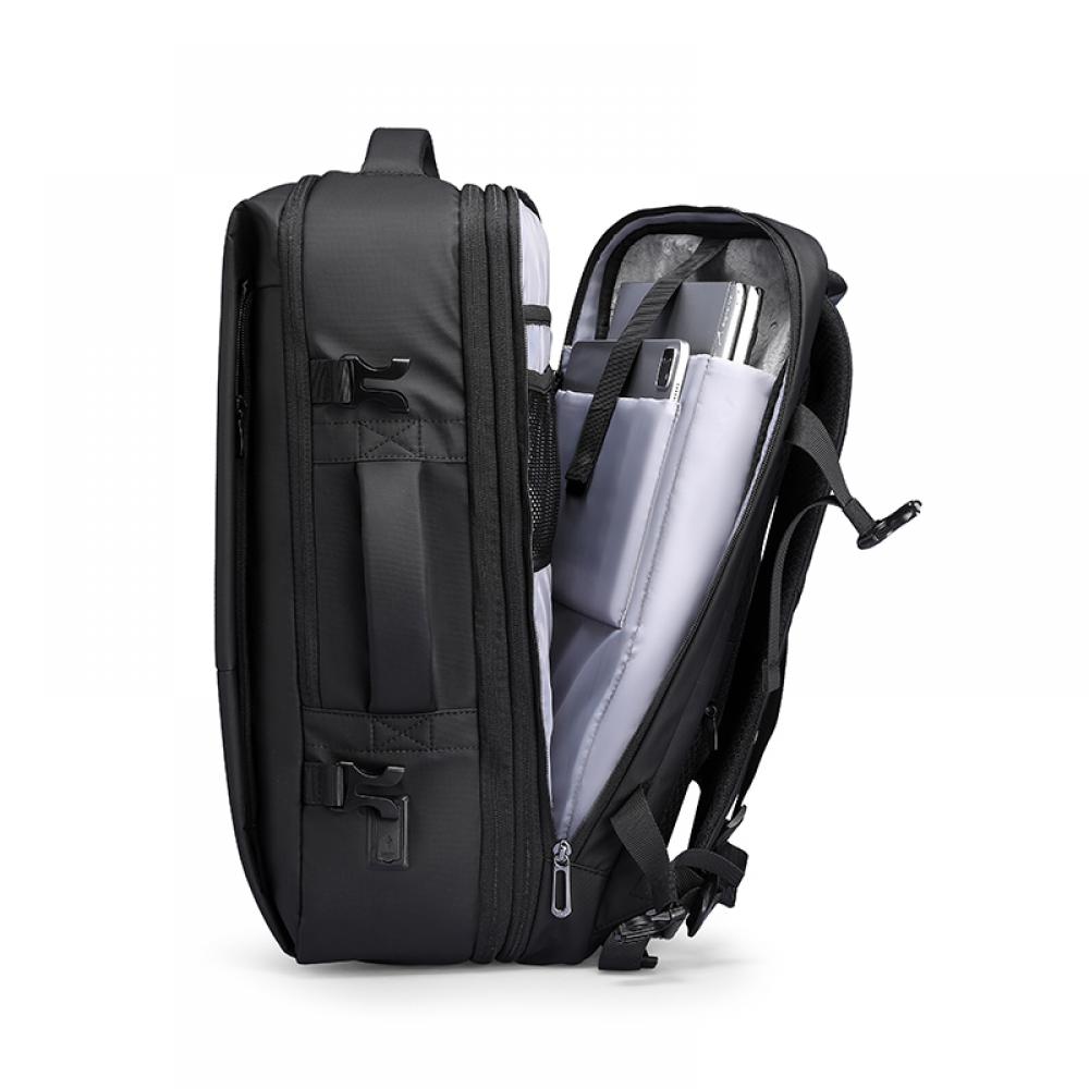 Rucsac de calatorie, Mark Ryden, compatibil cu laptop 17.3 inch si tableta 11 inch, extensibil 30-45L, port USB si micro USB, material Oxford impermeabil, sistem antifurt, culoare negru, perfect pentru calatorii, business sau utilizare zilnica - imagine 3