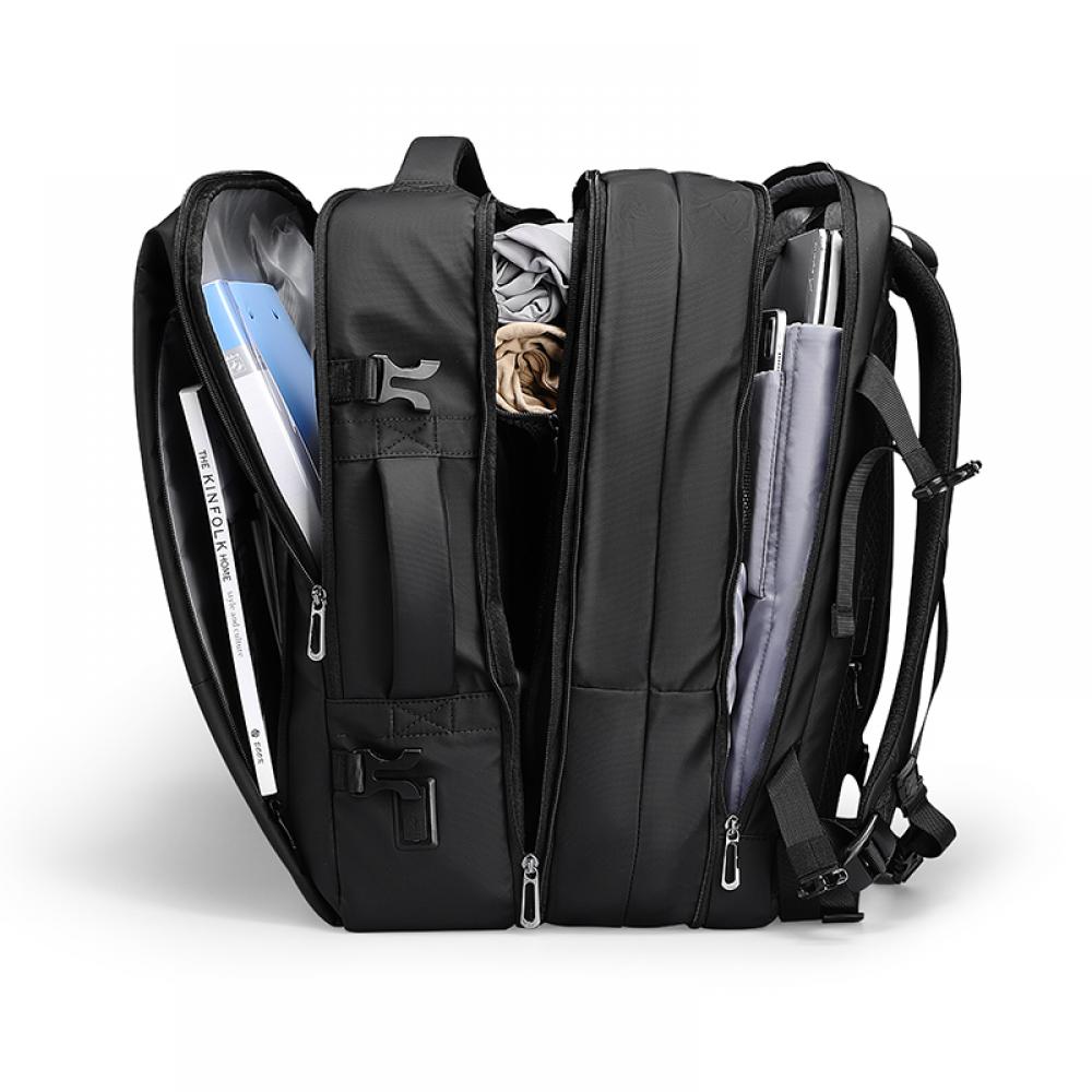 Rucsac de calatorie, Mark Ryden, compatibil cu laptop 17.3 inch si tableta 11 inch, extensibil 30-45L, port USB si micro USB, material Oxford impermeabil, sistem antifurt, culoare negru, perfect pentru calatorii, business sau utilizare zilnica - imagine 5