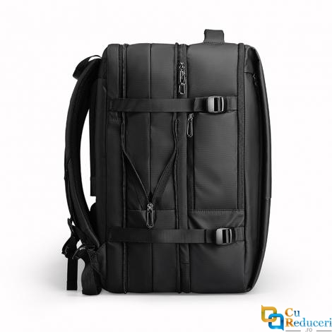 Rucsac de calatorie, Mark Ryden, compatibil cu laptop 17.3 si tableta 11, extensibil 30-45L, port USB si micro USB, material Oxford impermeabil, sistem antifurt, culoare negru, perfect pentru calatorii, business sau utilizare zilnica  