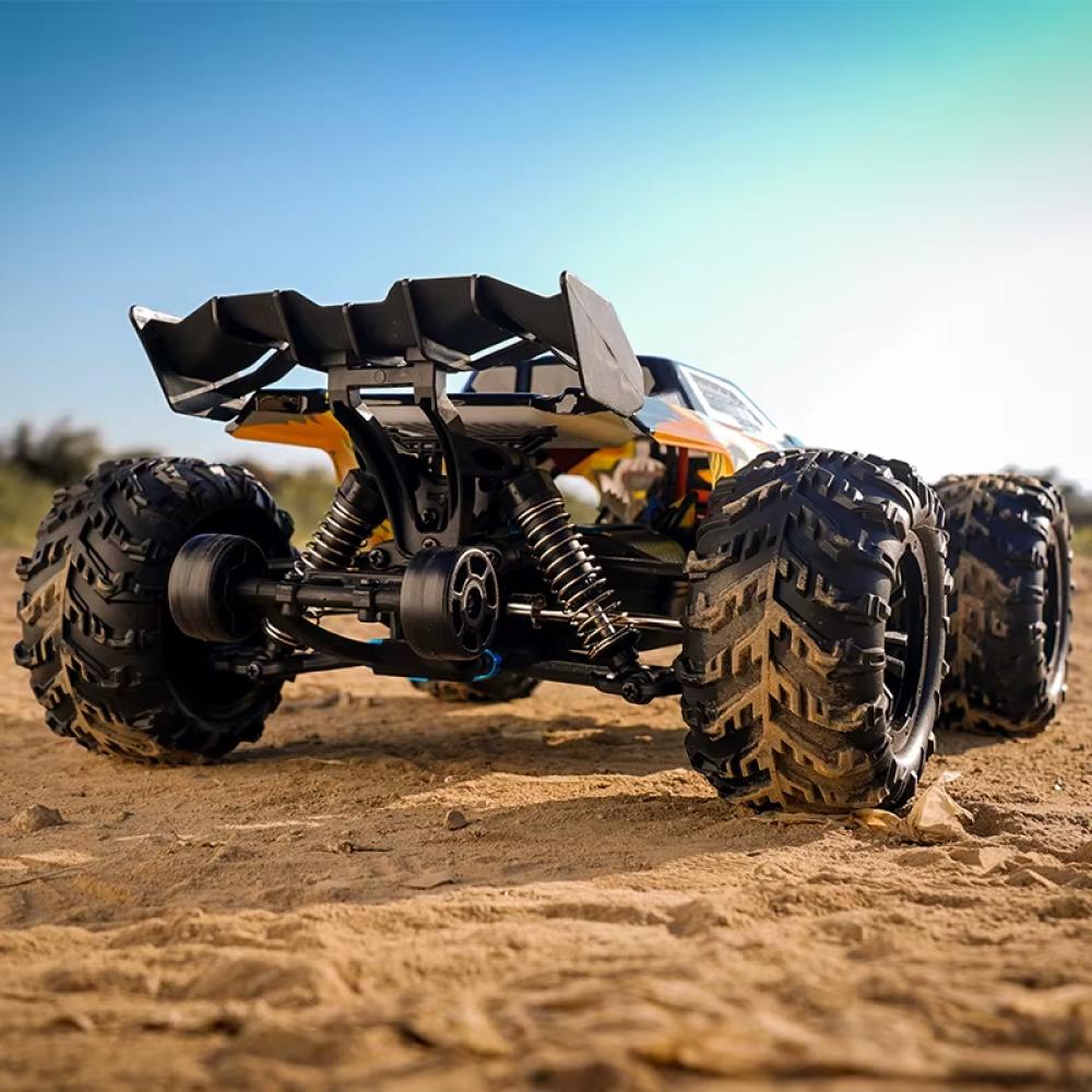 Masina cu Telecomanda off road, RC SCY-16102 PRO, 4x4, Motor Brushless, Viteza 70 km/h, Lumini LED, 2.4GHz, Off-Road, 1:16, Baterie 7.4V 1500mAh, Autonomie 18 min, Culoare portocaliu - imagine 2