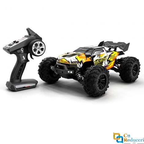 Masina cu telecomanda off road, RC SCY-16102 PRO, 4x4, motor fara perii, viteza 70 km/h, lumini LED, 2.4GHz, 1:16, baterie 7.4V 1500mAh, autonomie 18 min, culoare portocaliu