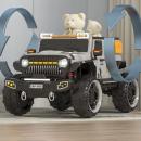 Masinuta electrica pentru copii, 2 locuri, 4 motoare 550,  4x4, baterie 12V 7Ah, suspensii hidraulice, telecomanda pentru parinti, lumini LED, Bluetooth, Roti EVA, 137 x 77 x 74 cm, culoare gri