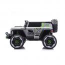 Masina electrica pentru copii, 4x4, 12V 10Ah, 2 locuri, off-road, telecomanda parinti, LED, Bluetooth, USB, Roti cauciuc EVA, scaun piele ecologica, editie premium, 140x78x86 cm, gri
