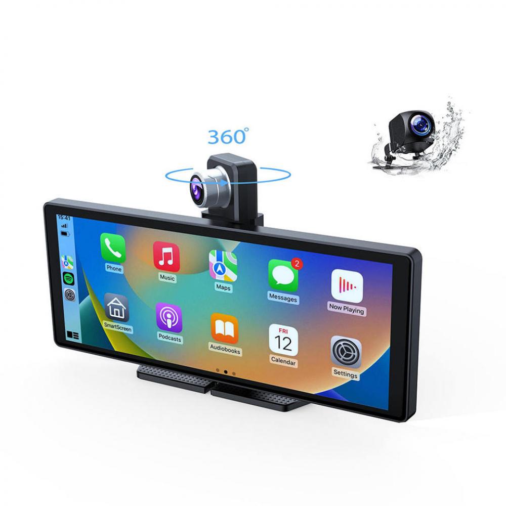 Navigatie Auto Multimedia SS-C4, Display 10.26 inch, camera inregistrare fata 4K + camera spate 1080P, Ecran IPS HD full-touch, CarPlay/Android Auto, Wireless, Bluetooth, Miracast, AirPlay, Split-screen - imagine 2