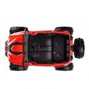 Masinuta electrica pentru copii, 4x4, 12V 7A, 2 locuri, roti EVA off-road, telecomanda parinti, LED, Bluetooth, USB, suspensii, dotari premium,  scaune piele ecologica, culoare portocaliu metalizat, 70 x 111 x 63